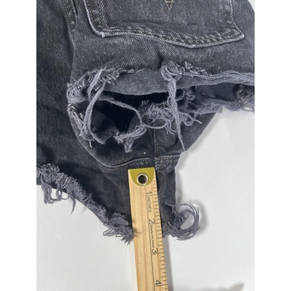 Levi's Charcoal Distressed Jean Shorts - Picture 8 of 8